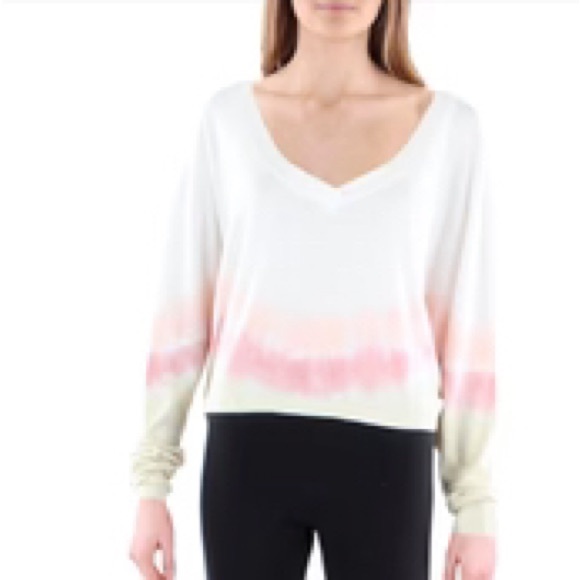 NWT [Anthropologie] Maronie Tie Dye Cropped Long-Sleeved Shirt Women's Sz Large - Picture 2 of 3